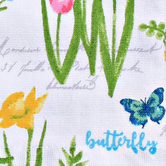 Rachel Ashwell Farmhouse Set of 2 Kitchen Towels Butterfly Floral Cotton - Picture 10 of 11